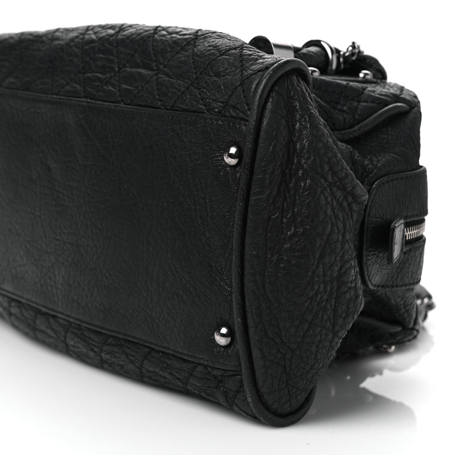 Chanel Distressed Lambskin Lady Braid Bowler Black 9 of 13