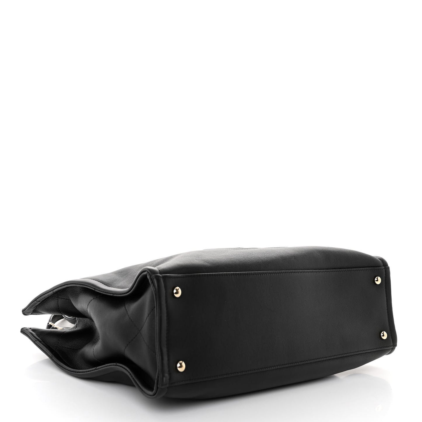 Calfskin CC Zipped Shopping Tote Black