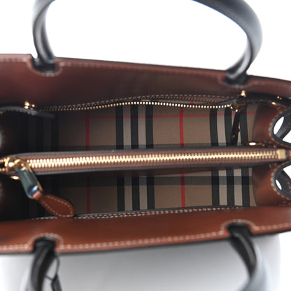 Burberry Calfskin Vintage Check Mini Two Handle Title Bag Black 5 of 9