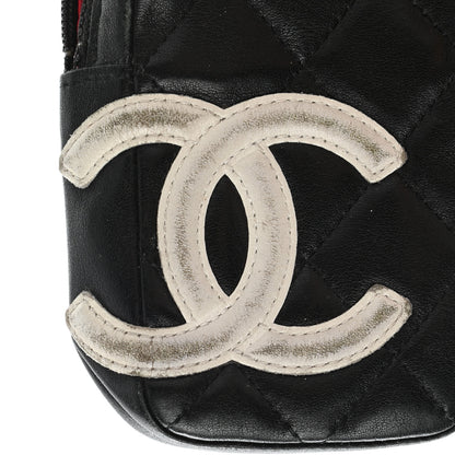 Chanel Calfskin Quilted Cambon Zip Around Cosmetic Pouch Black 6 of 14