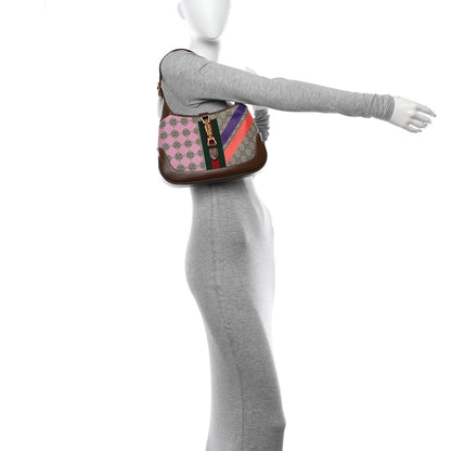 Gucci GG Supreme Monogram Azalea Calfskin Print Web Small Jackie 1961 Hobo Multicolor 3 of 11