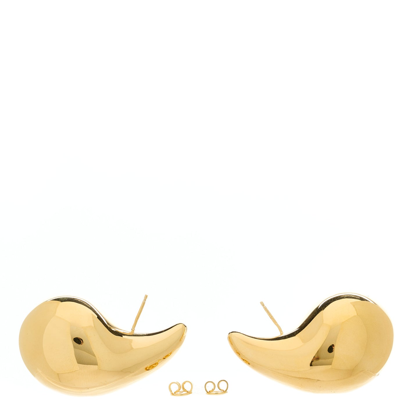 18K Yellow Gold Sterling Silver Large Drop Earrings Gold