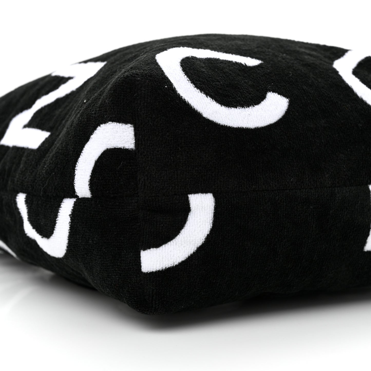 Terry Cotton Logo Beach Hobo Black White