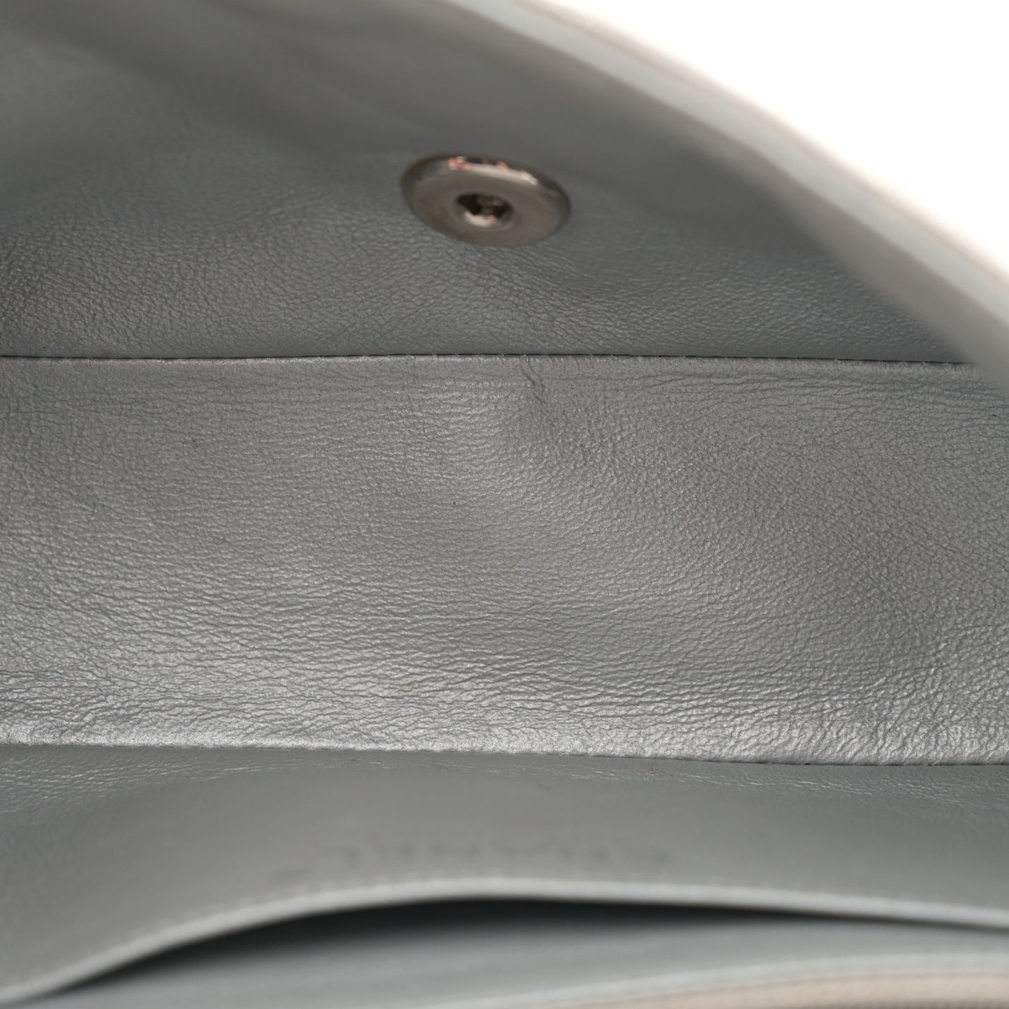Metallic Lambskin Quilted Mini Rectangular Flap Silver
