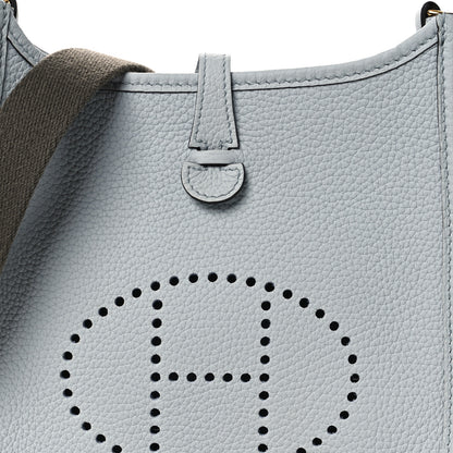 Hermes Taurillon Clemence Amazone Evelyne TPM Bleu Pale Etain 8 of 10