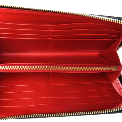 Prada Vitello Move Bi-Color Zip Around Wallet Black Lacca 5 of 10