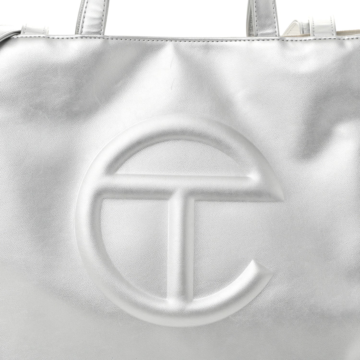 Telfar Metallic Vegan Leather Medium Shopping Bag Silver 7 of 12