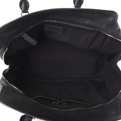 Alexander McQueen Pebbled Calfskin Large Skull Padlock Zip Around Tote Black 5 of 9