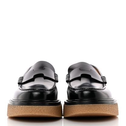 Hermes Glossed Calfskin Womens Dublin Loafers 36 Black 2 of 20
