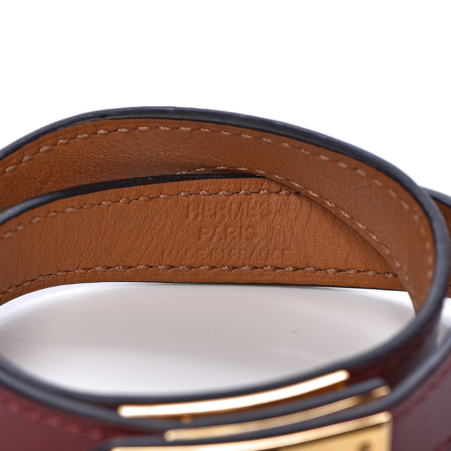 Box Kelly Double Tour Bracelet Rouge H