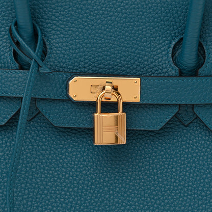Hermes Togo Horseshoe Birkin 35 Bleu Izmir Bleu Lin 8 of 11