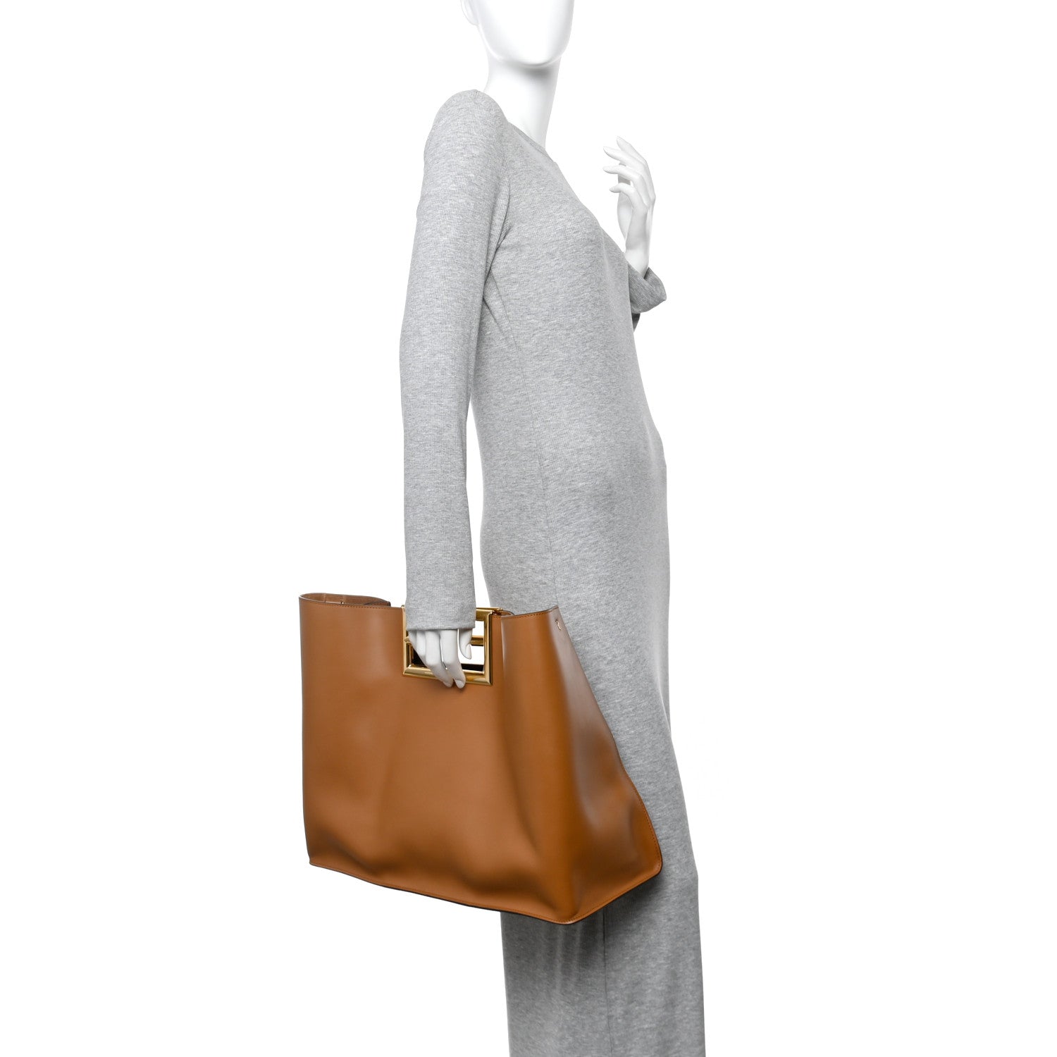 Fendi Vitello King Large Fendi Way Tote Caramello 1768239