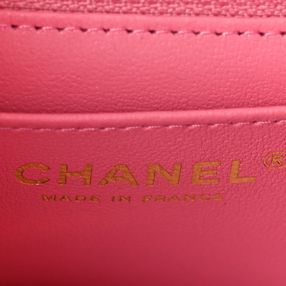 Chanel Tweed Quilted Mini Rectangular Flap Pink Multicolor 6 of 12