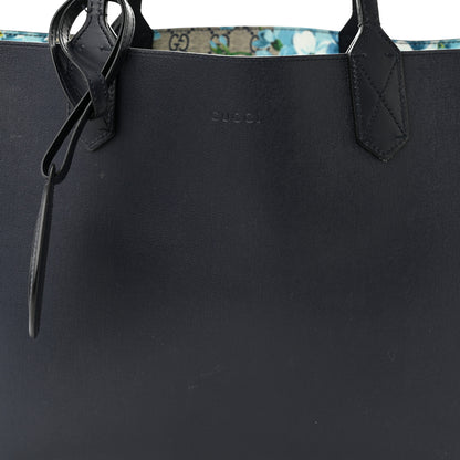 Gucci GG Supreme Monogram Blooms Medium Reversible Tote Beige Blue Navy 12 of 18
