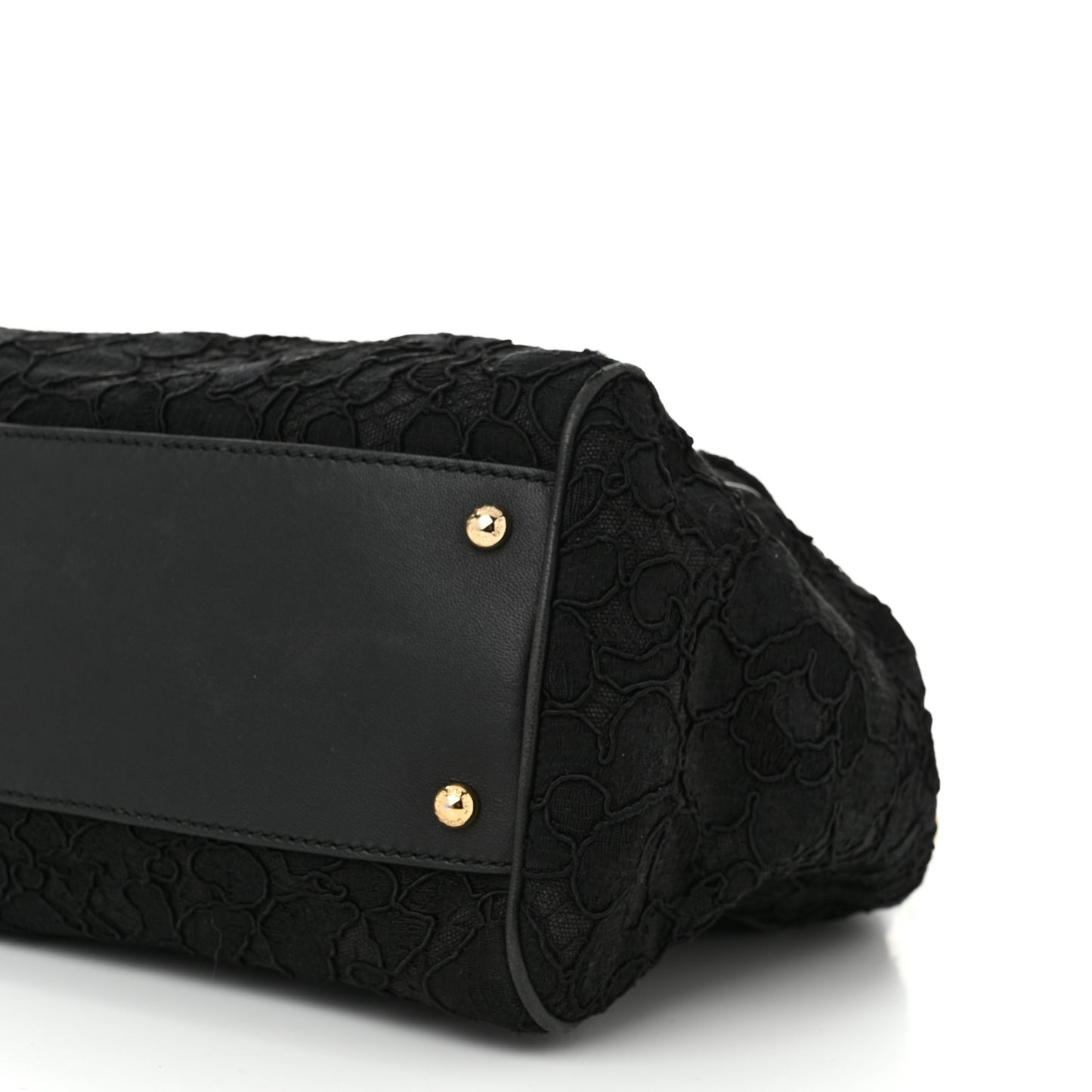 Calfskin Lace Miss Sicily Satchel Black