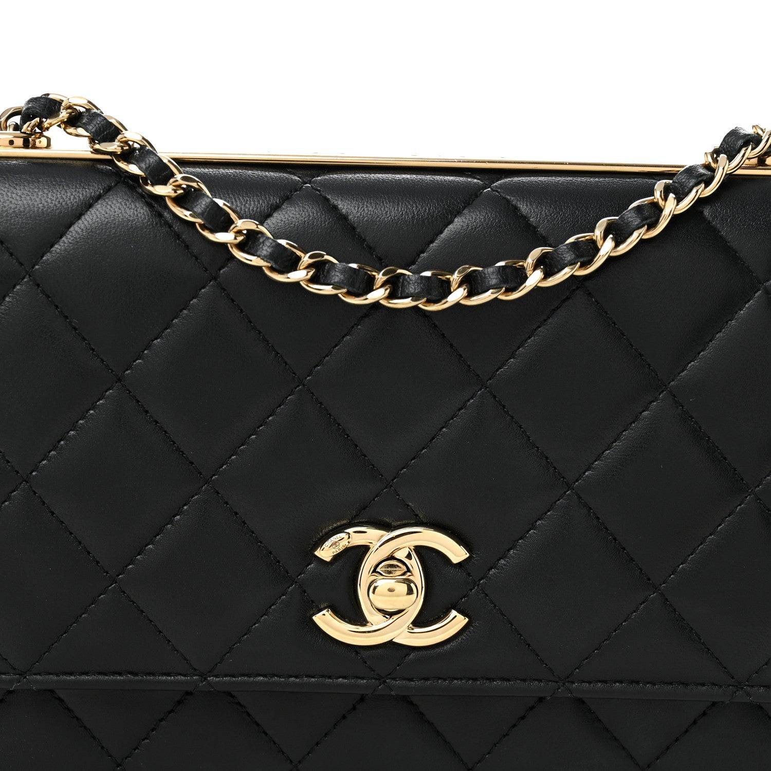 Chanel Lambskin Quilted Trendy CC Wallet On Chain WOC Black 9 of 12