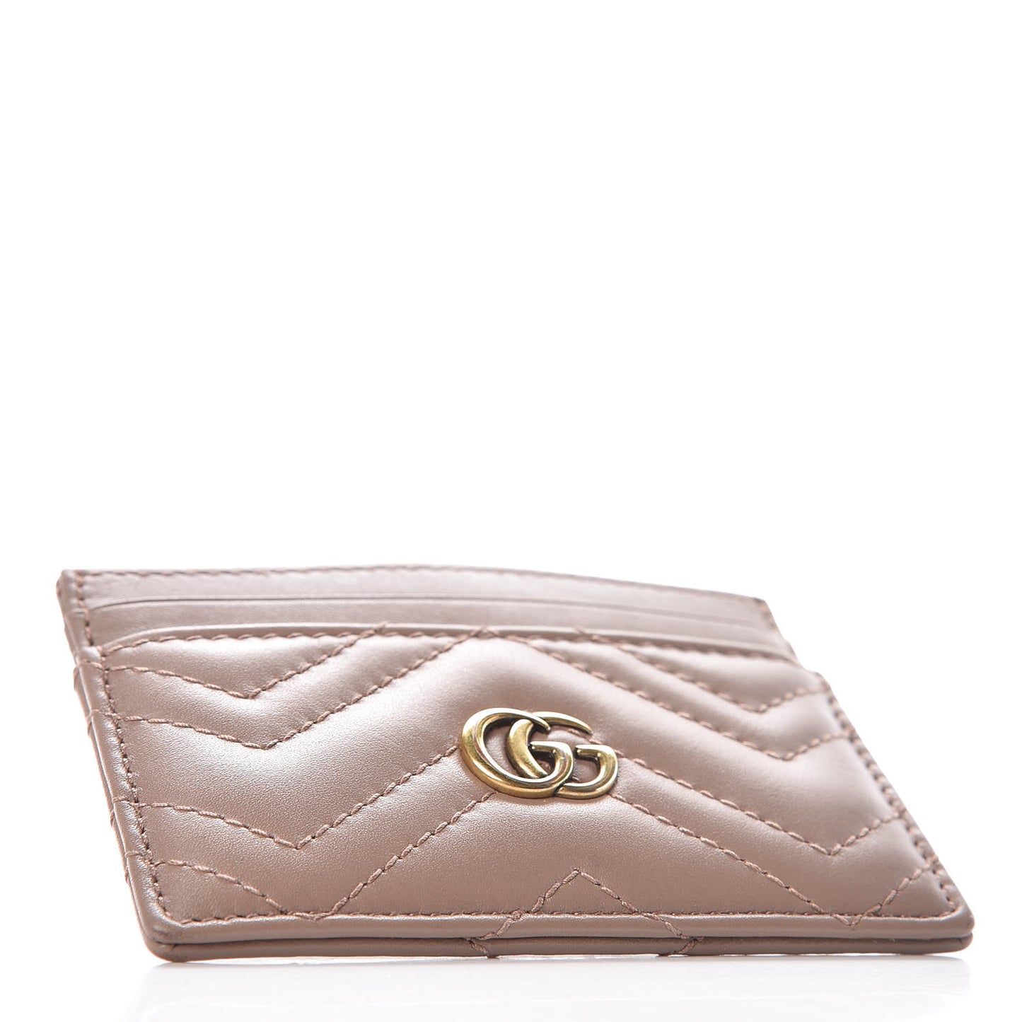 Calfskin Matelasse GG Marmont Card Holder Porcelain Rose