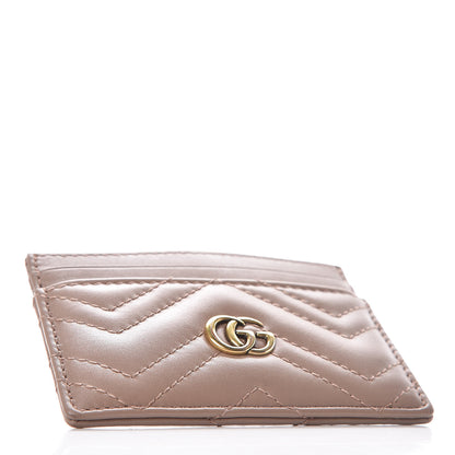 Gucci Calfskin Matelasse GG Marmont Card Holder Porcelain Rose 4 of 7