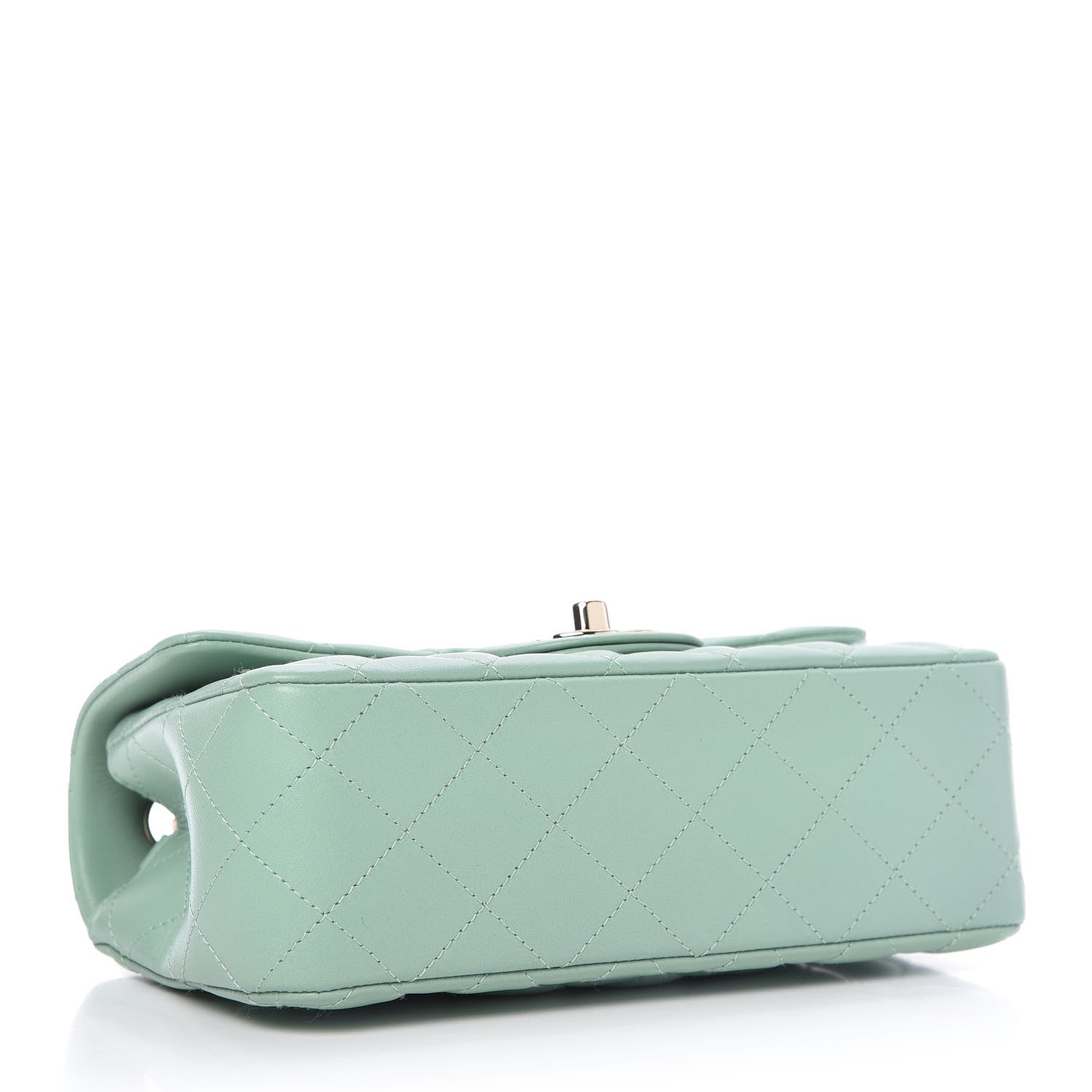 Chanel Lambskin Quilted Mini Rectangular Flap Light Green 4 of 11