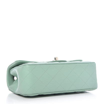 Chanel Lambskin Quilted Mini Rectangular Flap Light Green 4 of 11