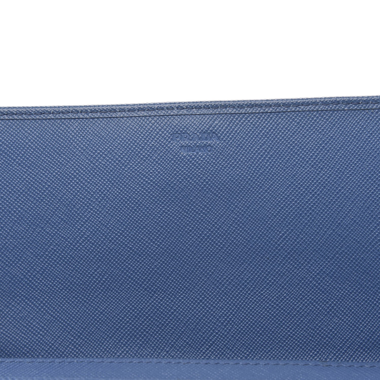 Prada Saffiano Metal Oro Chain Wallet Cobalto 6 of 11