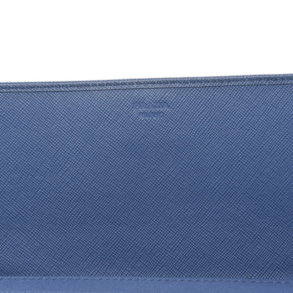 Prada Saffiano Metal Oro Chain Wallet Cobalto 6 of 11