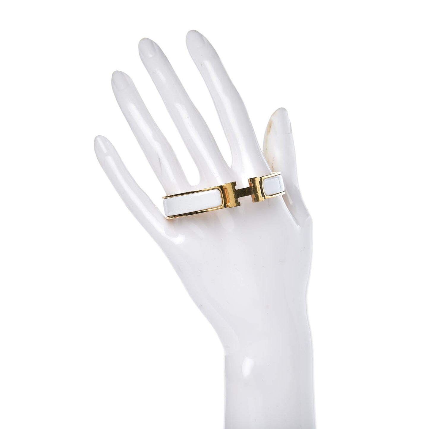 Enamel Narrow Clic Clac H Bracelet PM White
