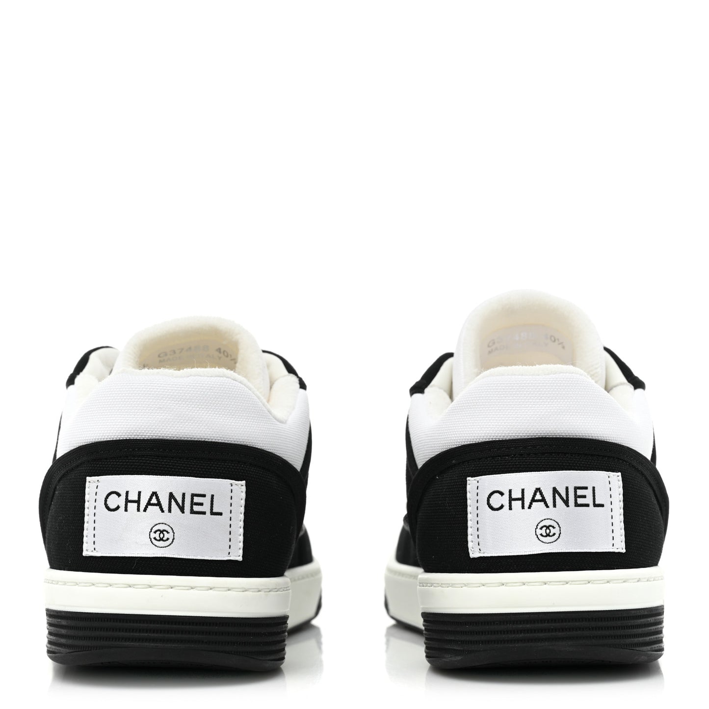 Fabric Womens Logo Sneakers 40.5 Black White