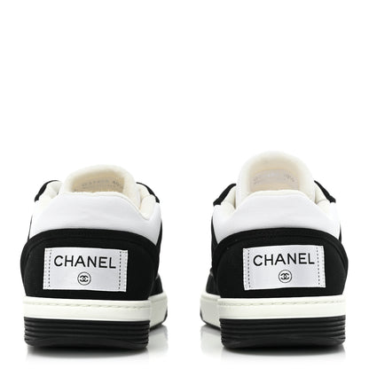 Chanel Fabric Womens Logo Sneakers 40.5 Black White 4 of 10