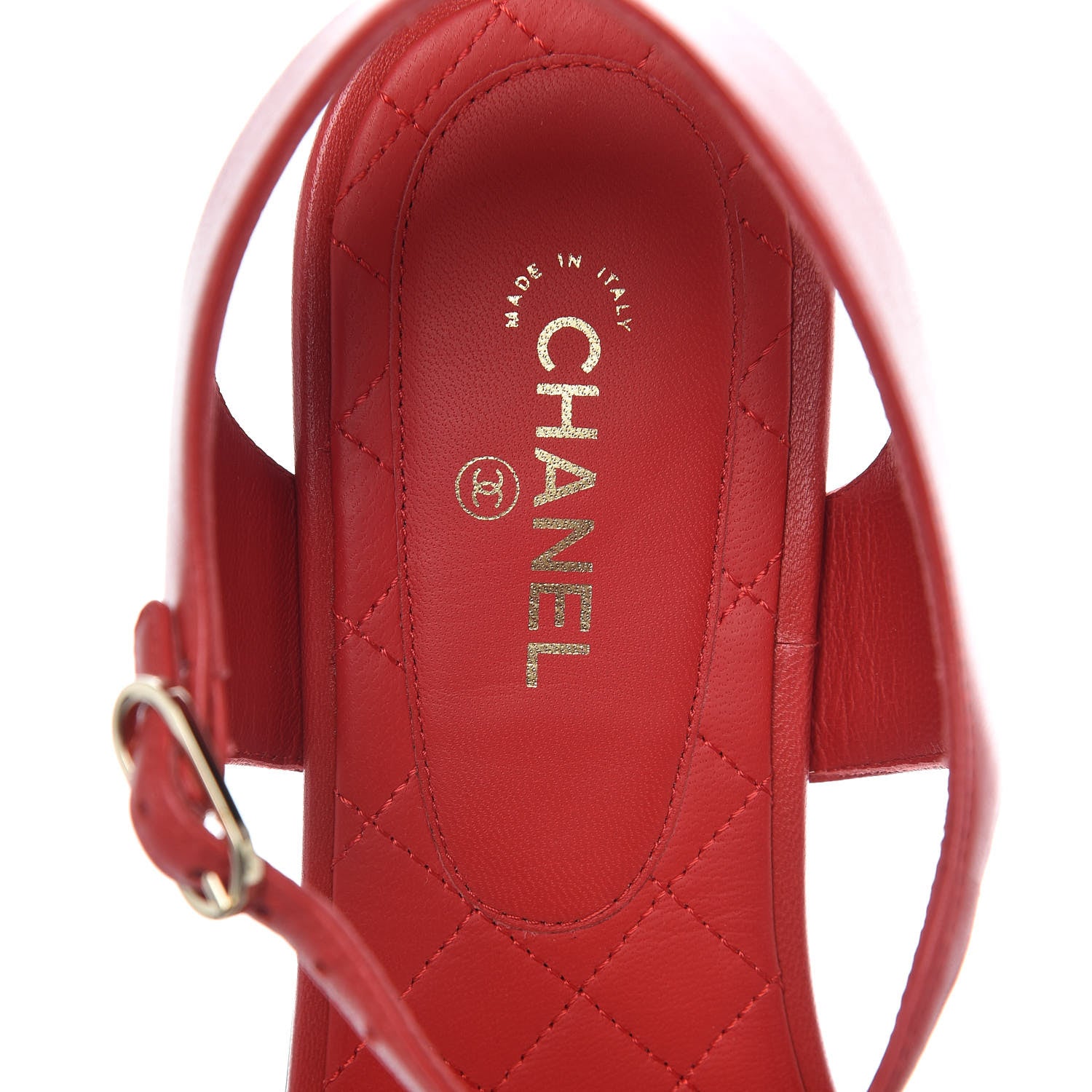 Chanel Lambskin Chain CC Logo Thong Sandals 40 Dark Red 7 of 10