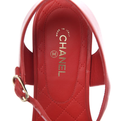 Chanel Lambskin Chain CC Logo Thong Sandals 40 Dark Red 7 of 10