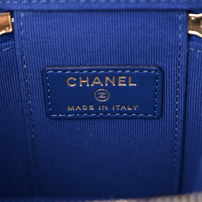 Chanel Lambskin Quilted Top Handle Mini Vanity Case With Chain Blue 6 of 10