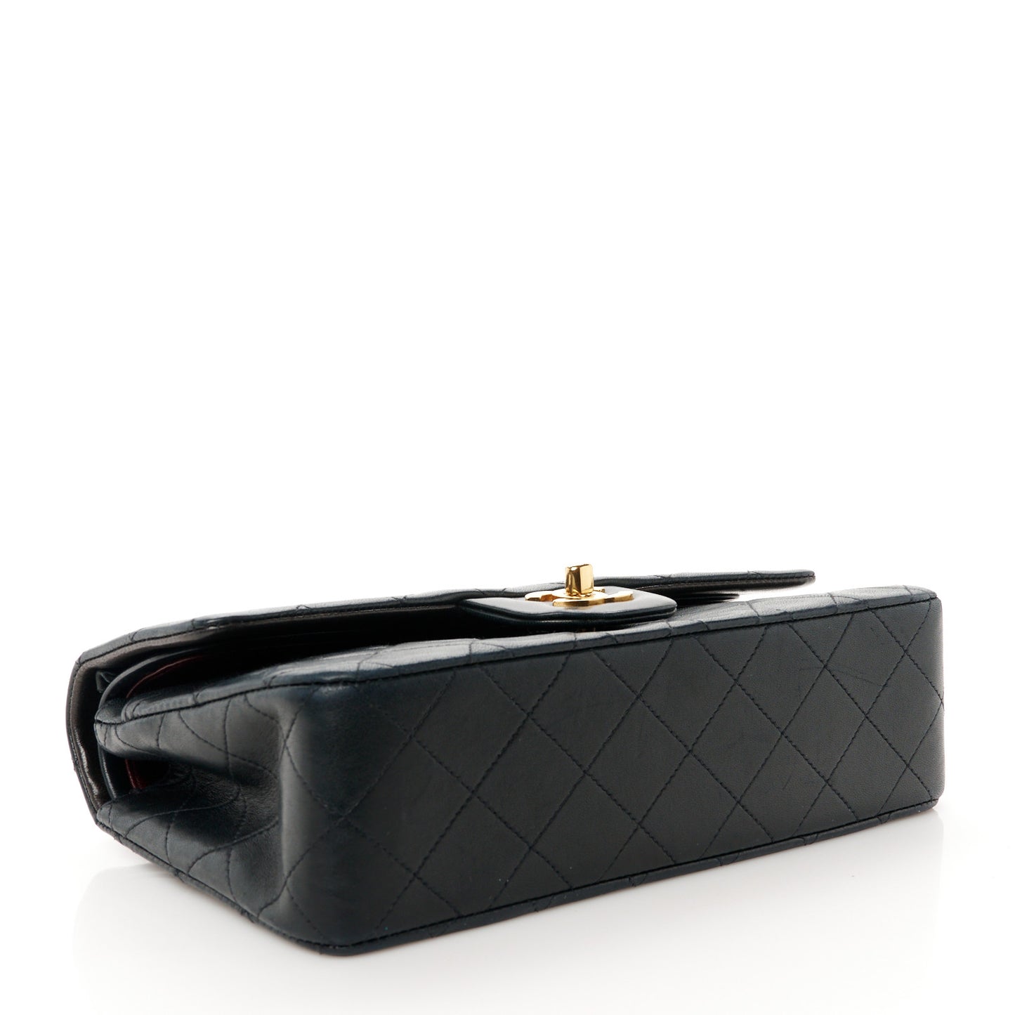 Lambskin Quilted Small Double Flap Black