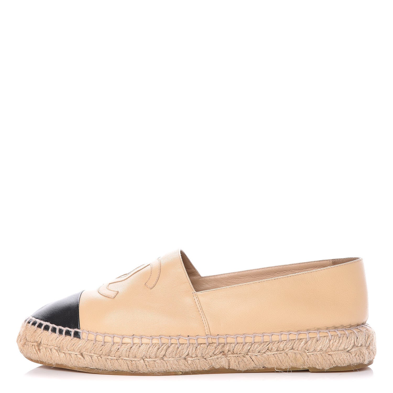 Chanel Lambskin CC Espadrilles 42 Beige Black 1 of 21