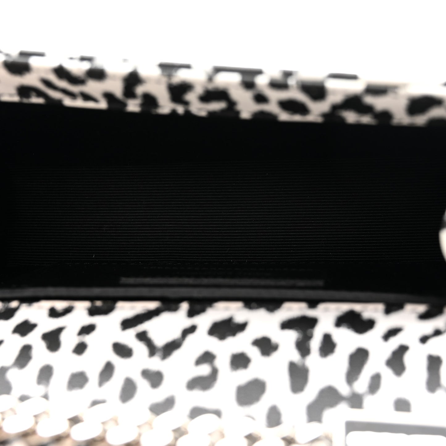 Calfskin Leopard Small Monogram Kate Satchel White Black