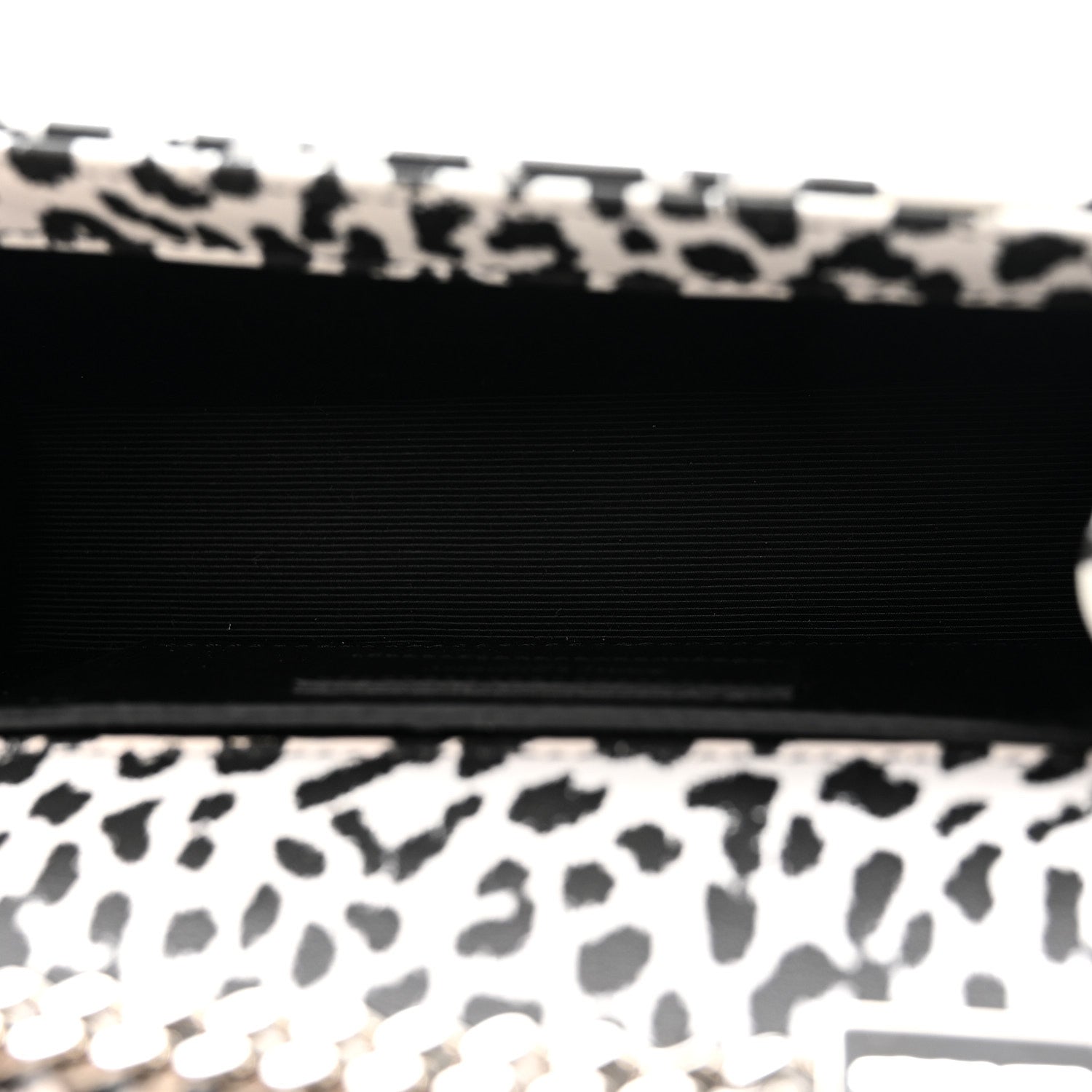 Saint Laurent Calfskin Leopard Small Monogram Kate Satchel White Black 5 of 12