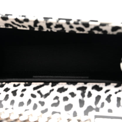 Saint Laurent Calfskin Leopard Small Monogram Kate Satchel White Black 5 of 12