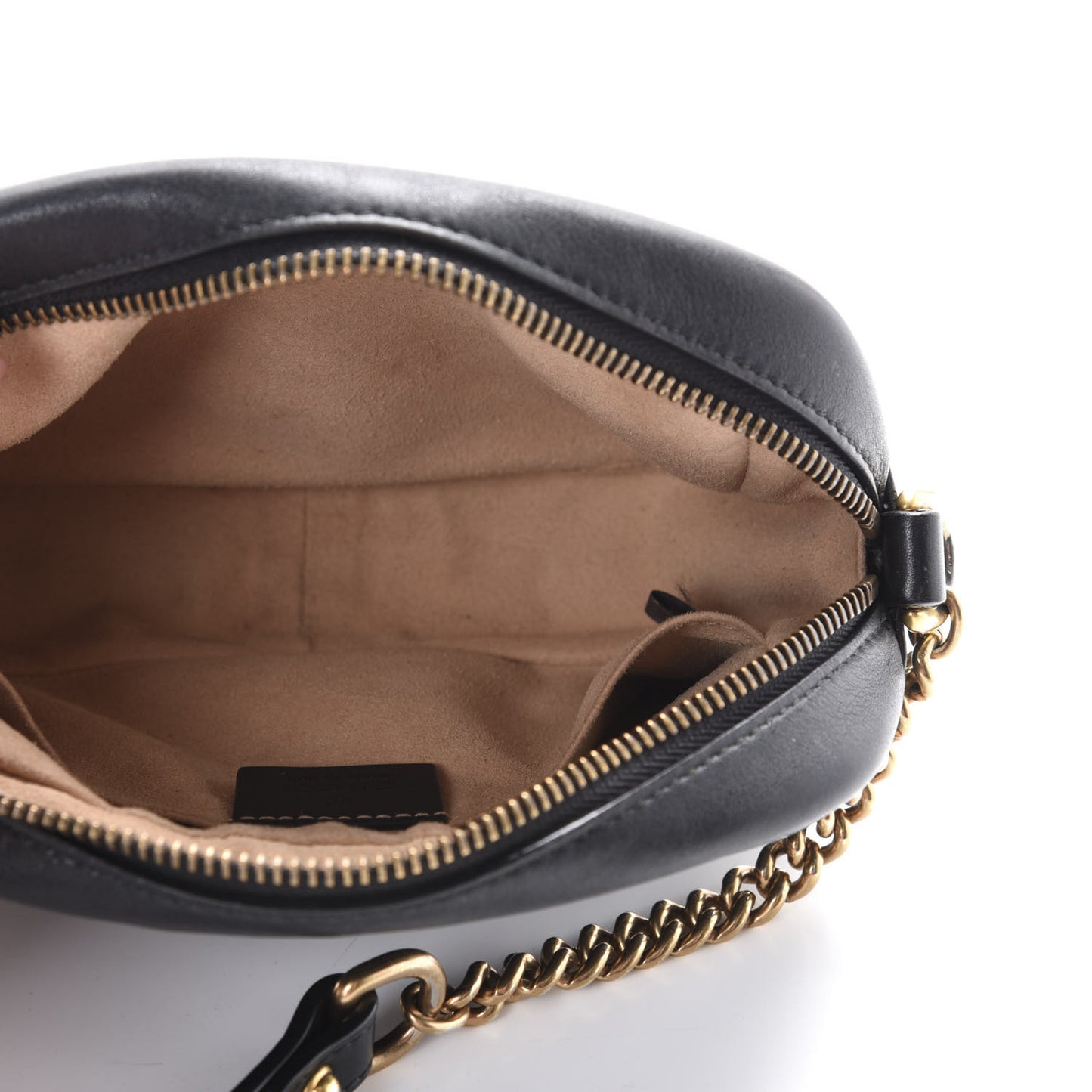 Calfskin Matelasse Mini GG Marmont Chain Shoulder Bag Black