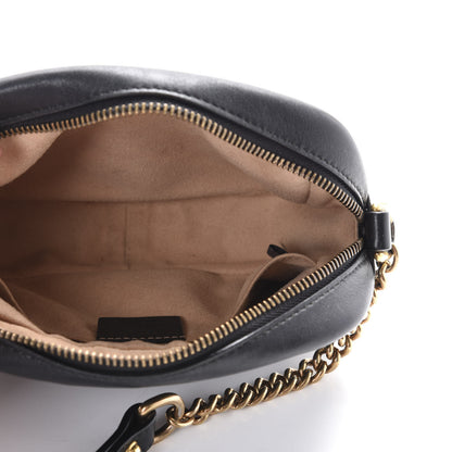 Gucci Calfskin Matelasse Mini GG Marmont Chain Shoulder Bag Black 5 of 10