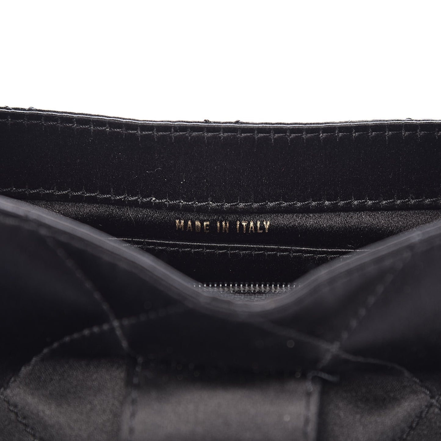 Satin Quilted Evening Bag Black