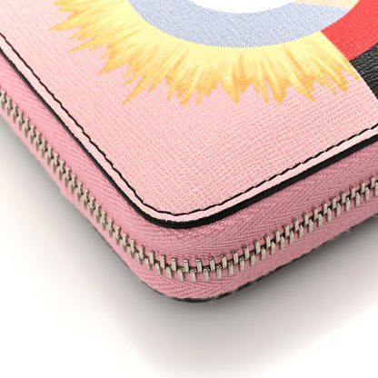 Fendi Vitello Elite Century Hypnoteyes Studded Zip Around Wallet Bubblegum Multicolor 10 of 12