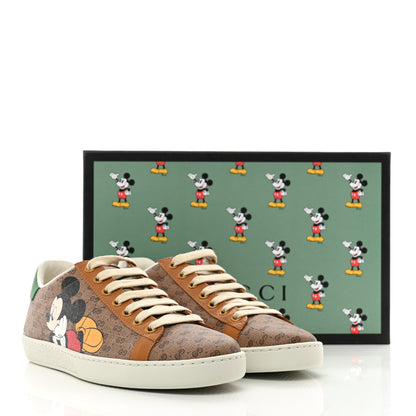 Gucci X DISNEY Mini Vintage GG Supreme Monogram Mickey Mouse Womens Ace Sneakers 38 Beige Vintage Sun Oil 9 of 9