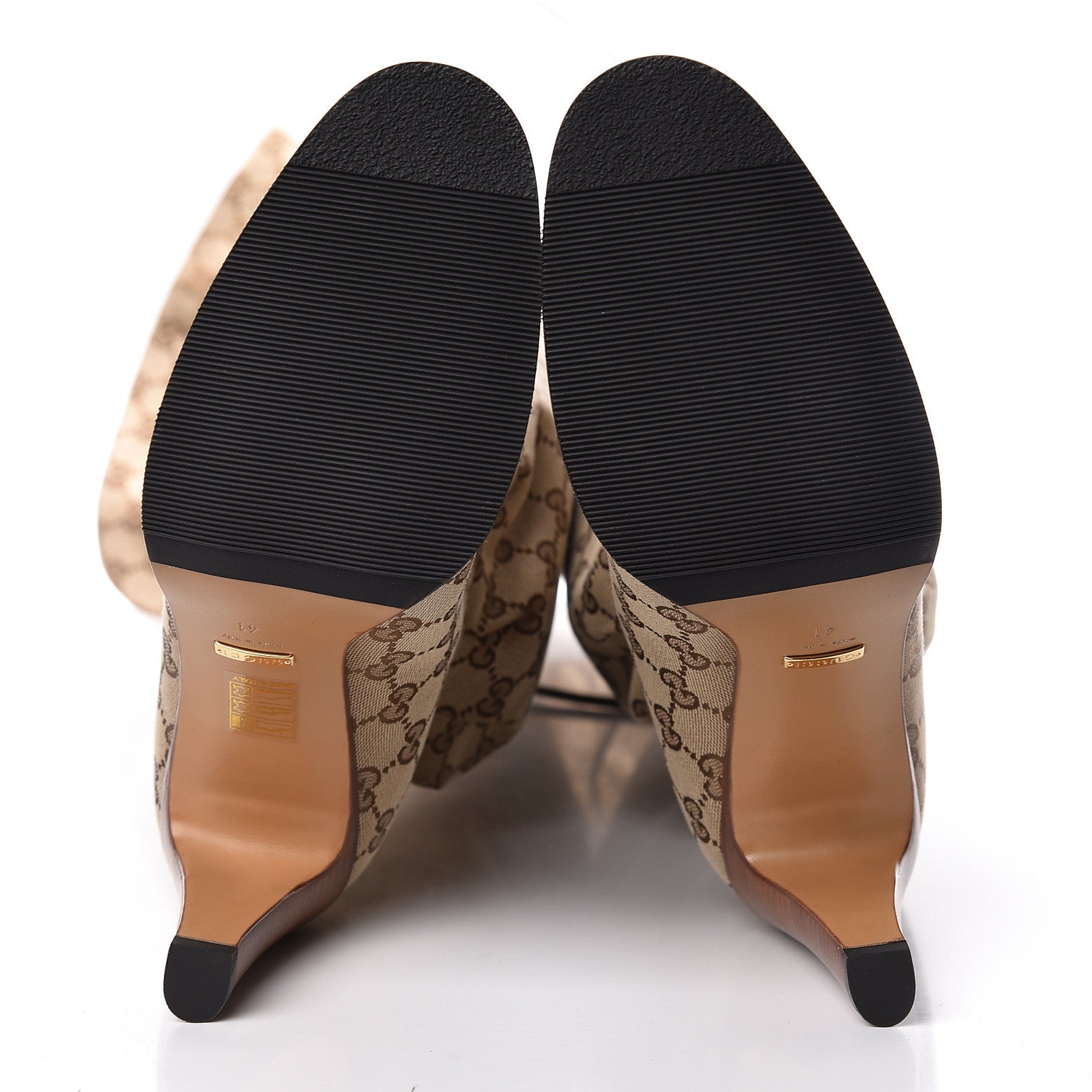 Gucci Monogram Over the Knee Boots 41 Beige Ebony 5 of 8