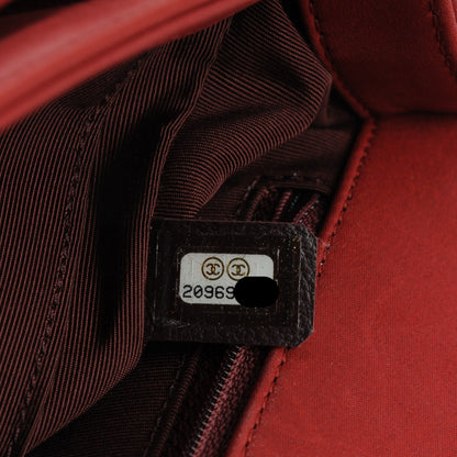 Chanel Suede Calfskin Jumbo Happy Stitch Flap Red 6 of 9