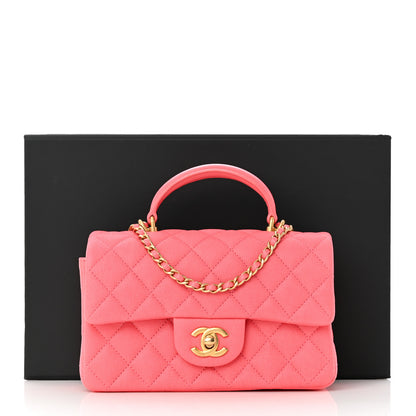 Chanel Caviar Quilted Mini Top Handle Rectangular Flap Pink 12 of 12
