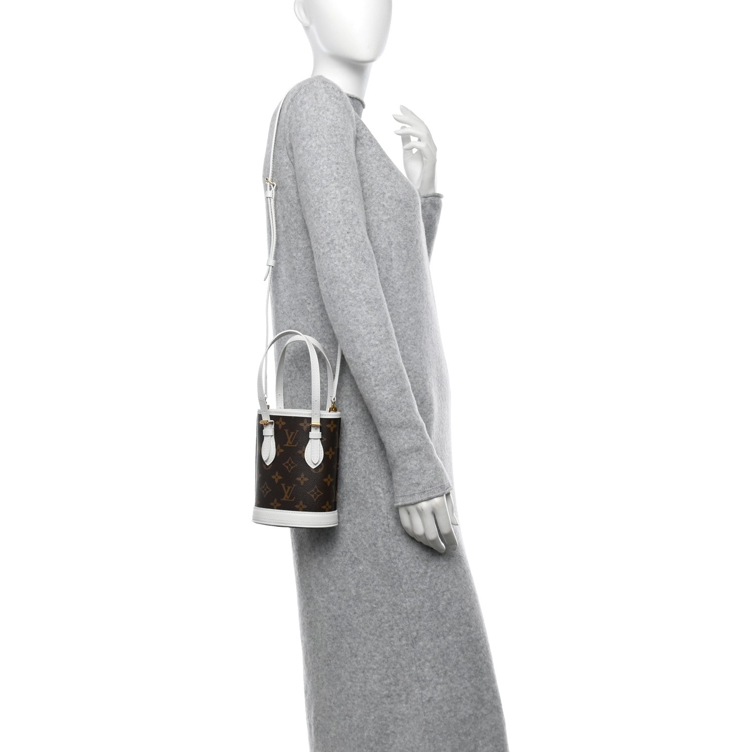 Louis Vuitton Monogram LV Match Nano Bucket Bag White 2 of 12