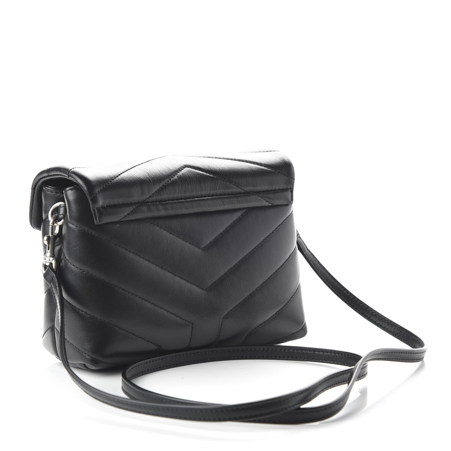 Saint Laurent Calfskin Y Quilted Monogram Toy Loulou Crossbody Bag Black 3 of 10