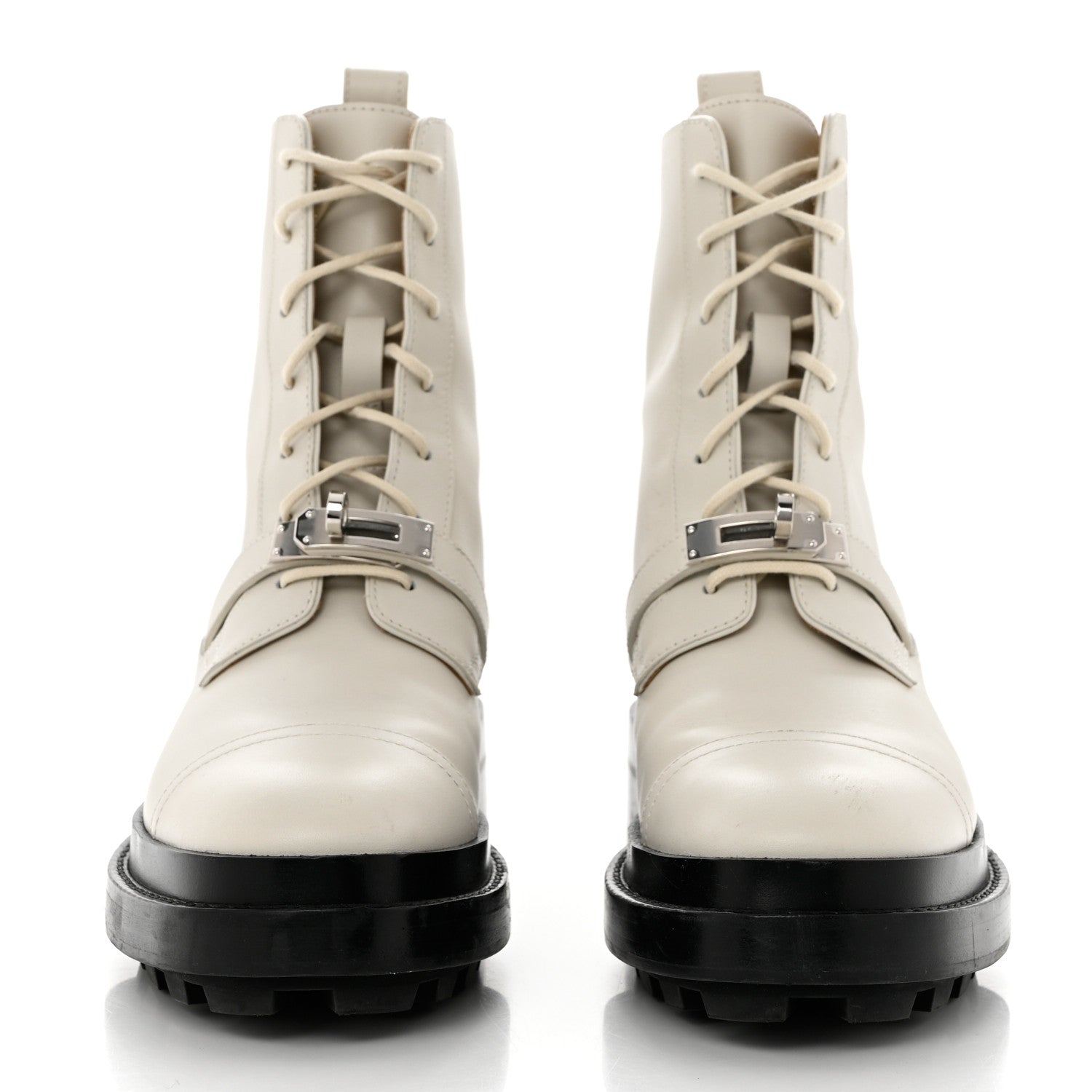 Hermes Glossed Calfskin Funk Ankle Boots 36 Beige Glaise 2 of 10