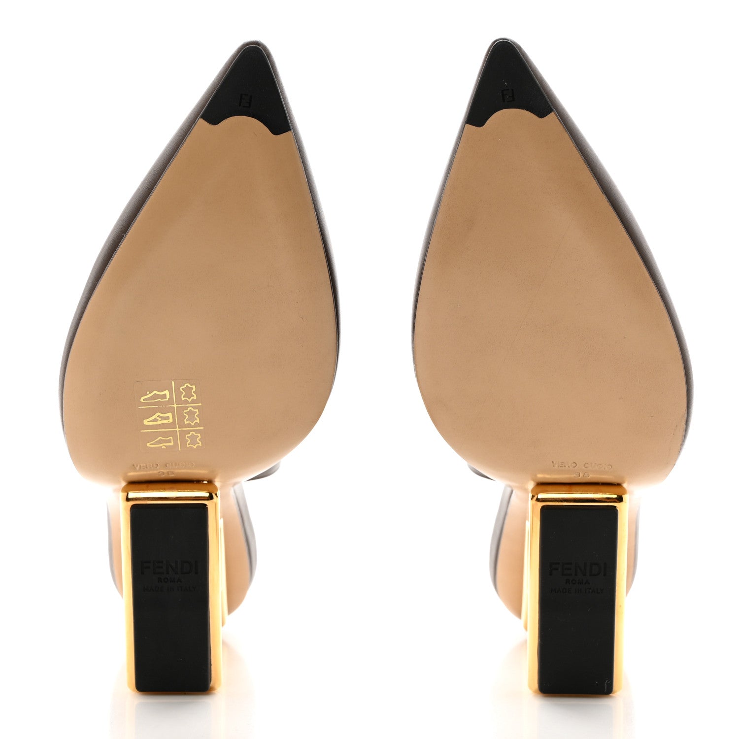 Fendi Vitello Fendi First 95mm Slingback Sandals 38 Coffee 5 of 8