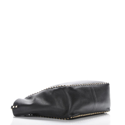 Valentino Garavani Pebbled Calfskin Medium Rockstud Reversible Tote Black Light Cuir 8 of 11